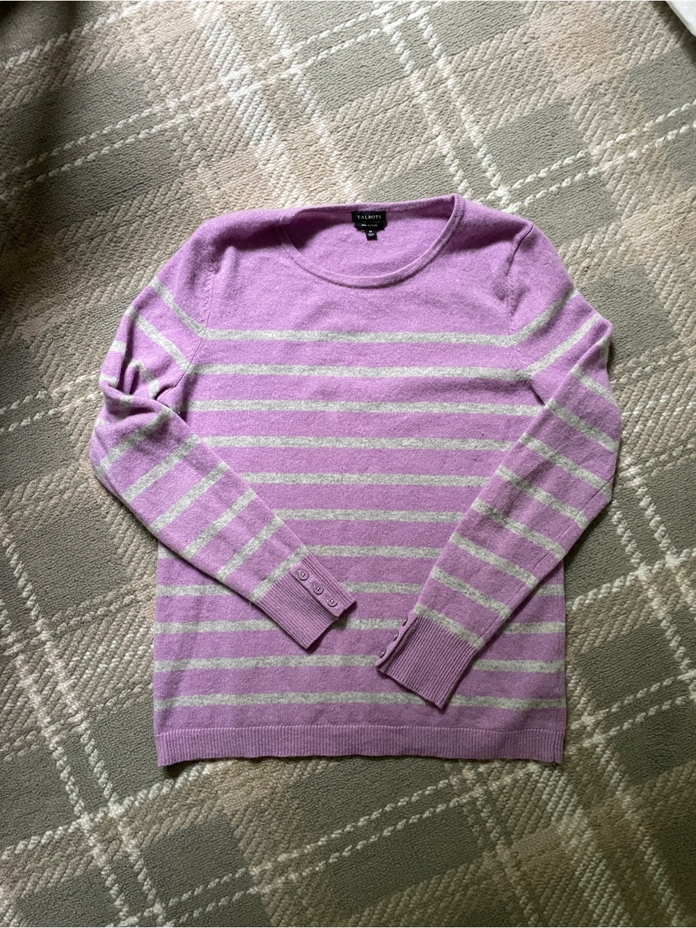 Talbots Pure Cashmere striped sweater M